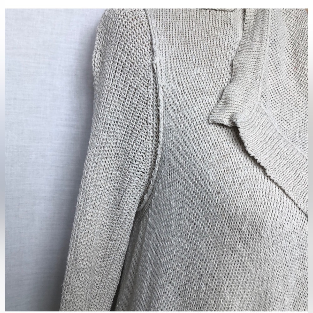 JAMES PERSE Draped Cardigan Silk Ecru Knit Linen/Beige NWT $295 Small/ Medium - Picture 6 of 14